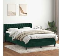 vidaXL Giroletto a Molle con Materasso Verde Scuro 160x220 cm Velluto