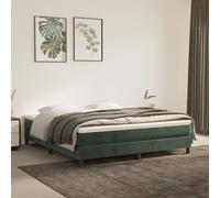 vidaXL Giroletto a Molle con Materasso Verde Scuro 180x200 cm Velluto