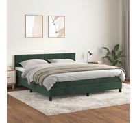 vidaXL Giroletto a Molle con Materasso Verde Scuro 180x200 cm Velluto