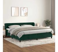 vidaXL Giroletto a Molle con Materasso Verde Scuro 200x200 cm Velluto