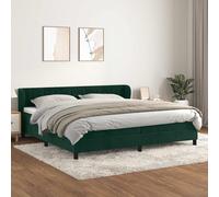 vidaXL Giroletto a Molle con Materasso Verde Scuro 200x200 cm Velluto