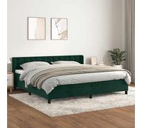 vidaXL Giroletto a Molle con Materasso Verde Scuro 200x200 cm Velluto