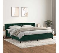 vidaXL Giroletto a Molle con Materasso Verde Scuro 200x200 cm Velluto