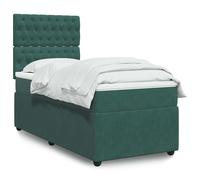 vidaXL Giroletto a Molle con Materasso Verde Scuro 80x200 cm Velluto