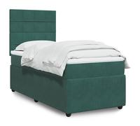 vidaXL Giroletto a Molle con Materasso Verde Scuro 80x200 cm Velluto