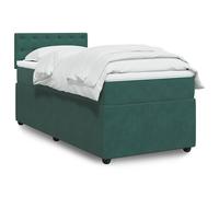 vidaXL Giroletto a Molle con Materasso Verde Scuro 90x200 cm Velluto