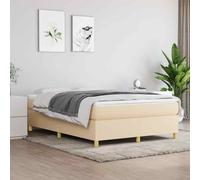 vidaXL Giroletto a Molle Crema 140x200 cm in Tessuto