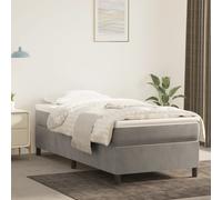 vidaXL Giroletto a Molle Grigio Chiaro 100x200 cm in Velluto