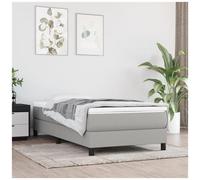 AX Letto 193x90x25cm A Molle Grigio Doghe truciolare Legno Tessuto New 3120476