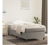 vidaXL Giroletto a Molle Grigio Chiaro 90x190 cm in Velluto