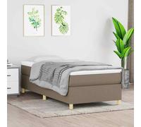 vidaXL Giroletto a Molle Tortora 90x200 cm in Tessuto