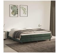 VIDAXL - Giroletto a Molle Verde Scuro 180x200 cm in Velluto - SPEDIZIONE GRATUITA
