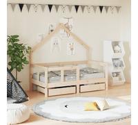 vidaXL Giroletto Bambini con Cassetti 70x140 cm Legno Massello di Pino