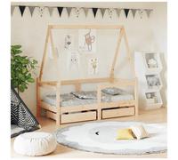 VidaXL Giroletto Bambini con Cassetti 70x140 cm Legno Massello di Pino