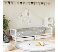 vidaXL Giroletto Bambini con Cassetti Bianco 90x190 cm Massello Pino