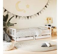 vidaXL Giroletto Bambini con Cassetti Bianco 90x190 cm Massello Pino