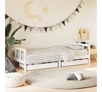 vidaXL Giroletto Bambini con Cassetti Bianco 90x200cm Massello di Pino