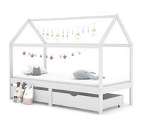 vidaXL Giroletto Bambini con Cassetti Bianco Pino Massello 90x200 cm