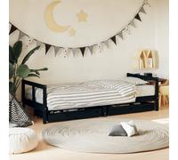 vidaXL Giroletto Bambini con Cassetti Nero 80x200cm Massello di Pino