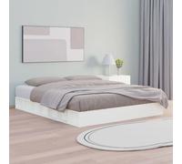 vidaXL Giroletto Bianco 160x200 cm in Legno Massello