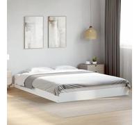 vidaXL Giroletto Bianco 160x200 cm in Legno Multistrato, mobile camera da letto, letto, struttura letto, arredo camera da letto, base letto