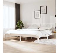 vidaXL Giroletto Bianco 180x200 cm Super King in Legno Massello