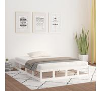 vidaXL Giroletto Bianco 200x200 cm in Legno Massello