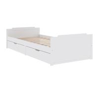 vidaXL Giroletto Bianco con Cassetti Legno Massello di Pino 90x200cm