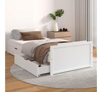 vidaXL Giroletto Bianco con Cassetti Legno Massello di Pino 90x200cm