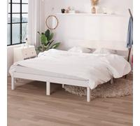 vidaXL Giroletto Bianco in Legno Massello 120x190 cm Small Double