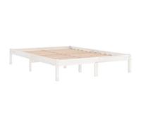 vidaXL Giroletto Bianco in Legno Massello 120x190 cm Small Double