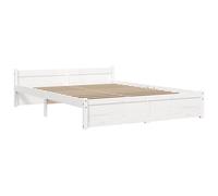 vidaXL Giroletto Bianco in Legno Massello 140x190 cm