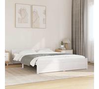 vidaXL Giroletto Bianco in Legno Massello 150x200 cm King Size