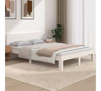 vidaXL Giroletto Bianco in Legno Massello 150x200 cm King Size