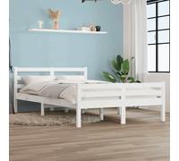 vidaXL Giroletto Bianco in Legno Massello 150x200 cm King Size