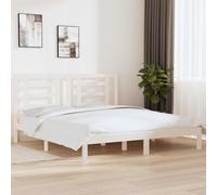 vidaXL Giroletto Bianco in Legno Massello 180x200 cm Super King