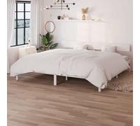 vidaXL Giroletto Bianco in Legno Massello 180x200 cm Super King