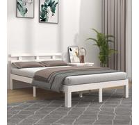 vidaXL Giroletto Bianco in Legno Massello 180x200 cm Super King