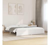 vidaXL Giroletto Bianco in Legno Massello 180x200 cm Super King