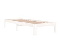 vidaXL Giroletto Bianco in Legno Massello 75x190 cm Small Single