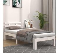 vidaXL Giroletto Bianco in Legno Massello 75x190 cm Small Single