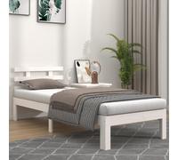 vidaXL Giroletto Bianco in Legno Massello 75x190 cm Small Single