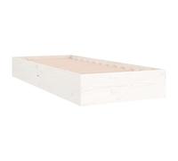 vidaXL Giroletto Bianco in Legno Massello 90x190 cm Single, Letto Singolo Struttura Letto