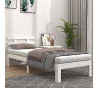 vidaXL Giroletto Bianco in Legno Massello 90x190 cm Single