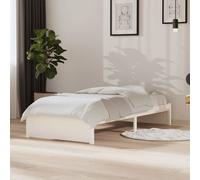 vidaXL Giroletto Bianco in Legno Massello 90x190 cm Single