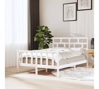 vidaXL Giroletto Bianco in Legno Massello di Pino 120x200 cm