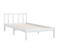 vidaXL Giroletto Bianco in Legno Massello di Pino 90x190 cm Single
