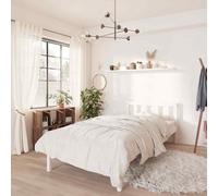 vidaXL Telaio per letto in legno di pino massiccio, accessori per mobili per la casa, camera da letto, moderno, in legno, per adulti, bambini, bianco, 90 x 190 cm, singolo