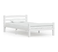 AX Letto Bianco Doghe Legno Massello Pino Venature 206x96x66cm Decor News 322068