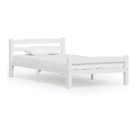 AX Letto Bianco Doghe Legno Massello Pino Venature 206x96x66cm Decor News 322068